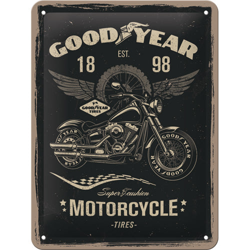 Goodyear Motorcycle Vintage Tin Sign