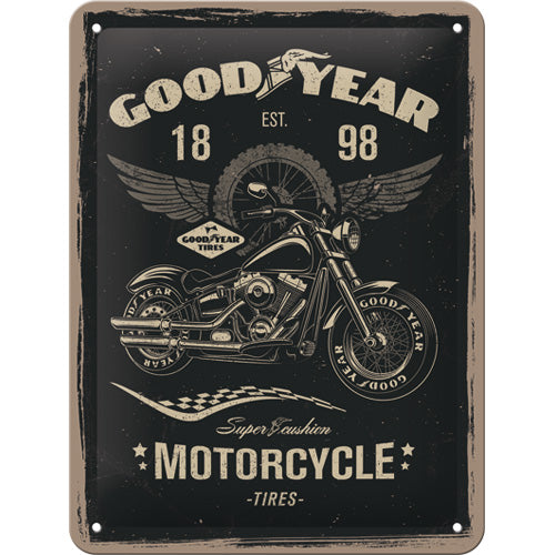 本物　未使用 GOODYEAR Motorcycle tires 琺瑯看板 Goodyear Motorcycle Vintage Tin Sign | Goodyear Footwear USA